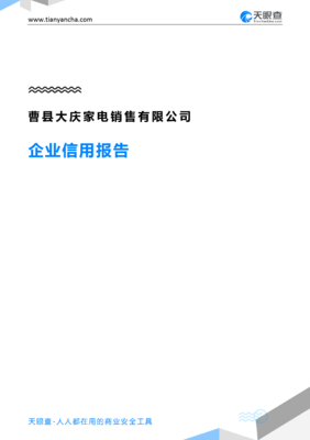 曹县大庆家电销售(企业信用报告)- 天眼查